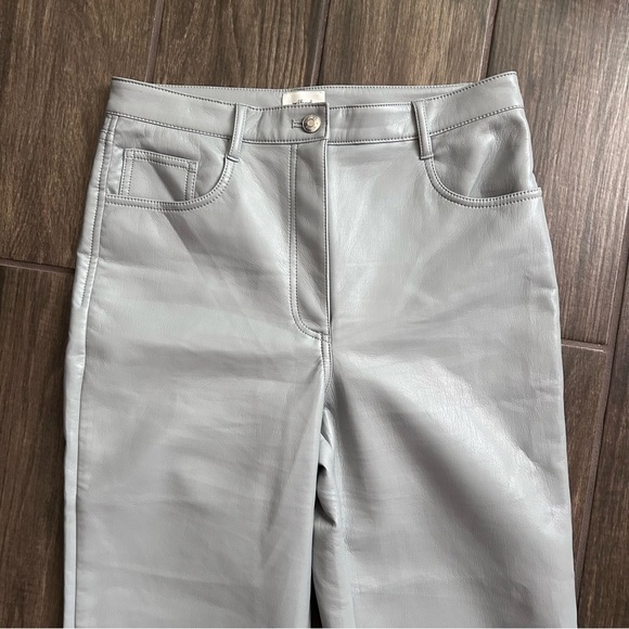 Aritzia Wilfred The Melina High Waisted Vegan Leather Pants in Morado Gray Sz 8 - Picture 6 of 12